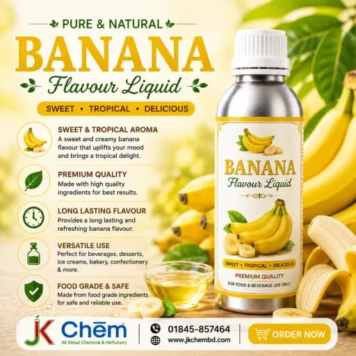 Banana Flavour Liquid (Food Grade) | Concentrated Banana Flavoring Essence for Cakes, Ice Cream, Candies & Beverages